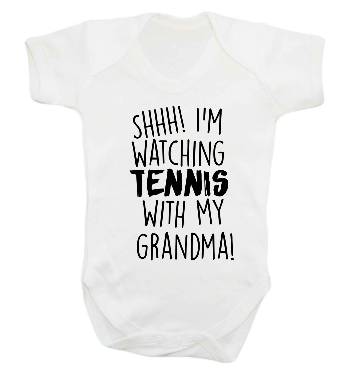 Shh! I'm watching tennis with my grandma! Baby Vest white 18-24 months