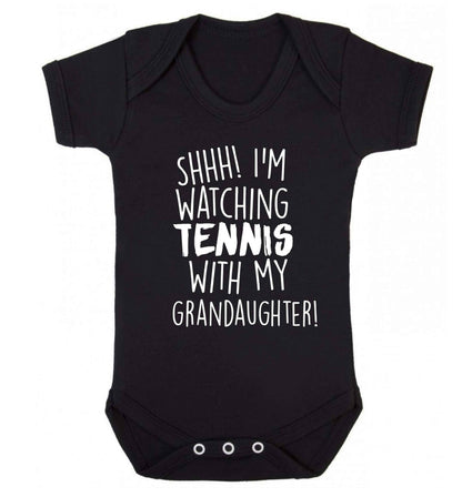 Shh! I'm watching tennis with my granddaughter! Baby Vest black 18-24 months