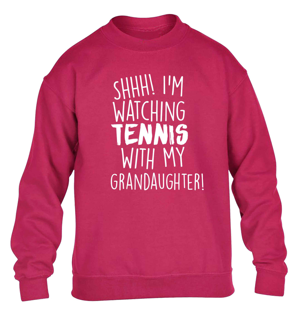Shh! I'm watching tennis with my granddaughter! children's pink sweater 12-13 Years