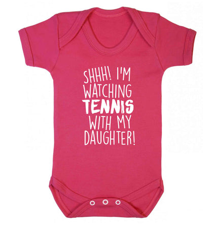Shh! I'm watching tennis with my daughter! Baby Vest dark pink 18-24 months