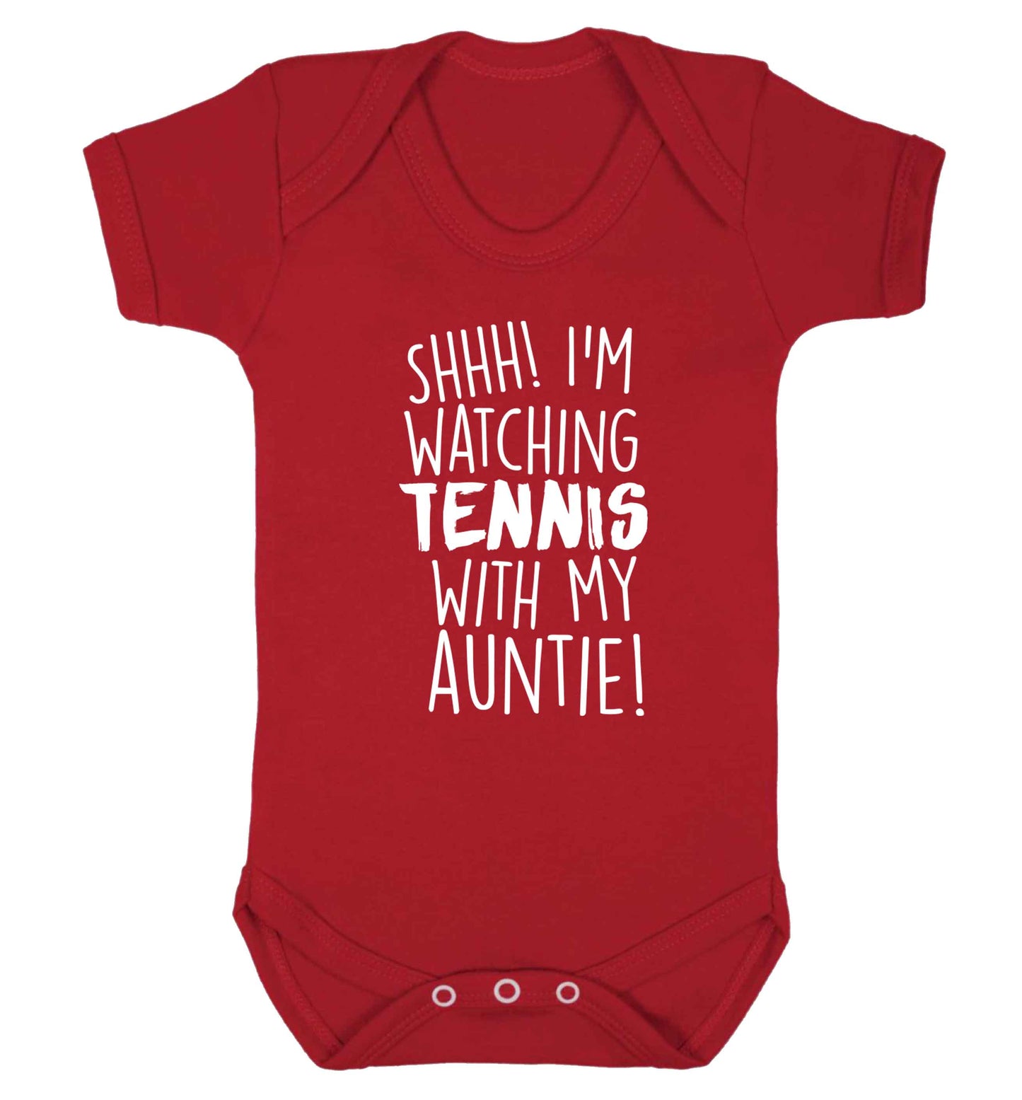 Shh! I'm watching tennis with my auntie! Baby Vest red 18-24 months