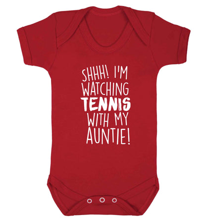 Shh! I'm watching tennis with my auntie! Baby Vest red 18-24 months