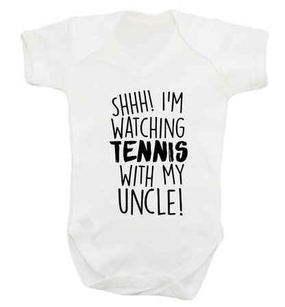 Shh! I'm watching tennis with my uncle! Baby Vest white 18-24 months