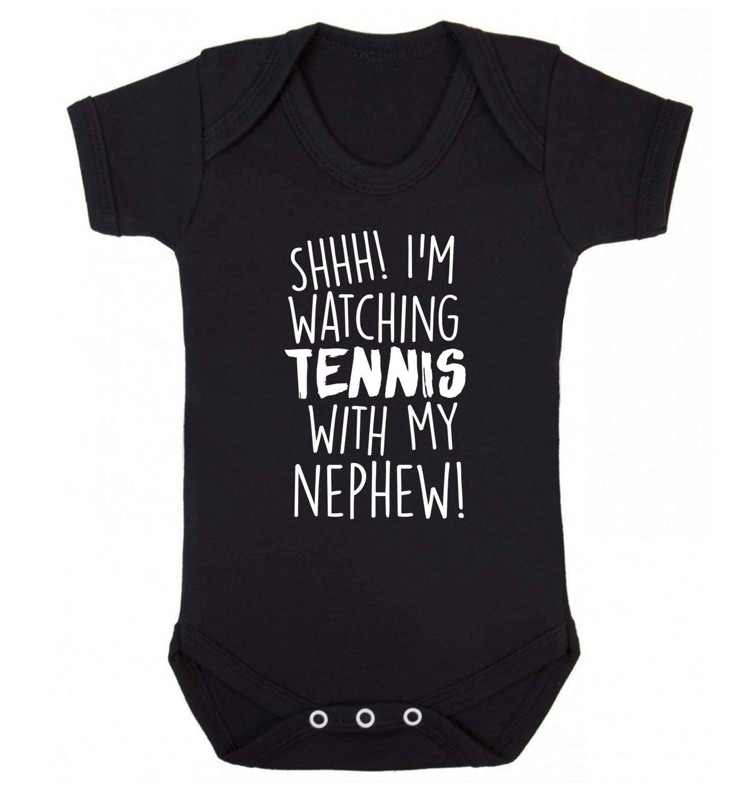 Shh! I'm watching tennis with my nephew! Baby Vest black 18-24 months