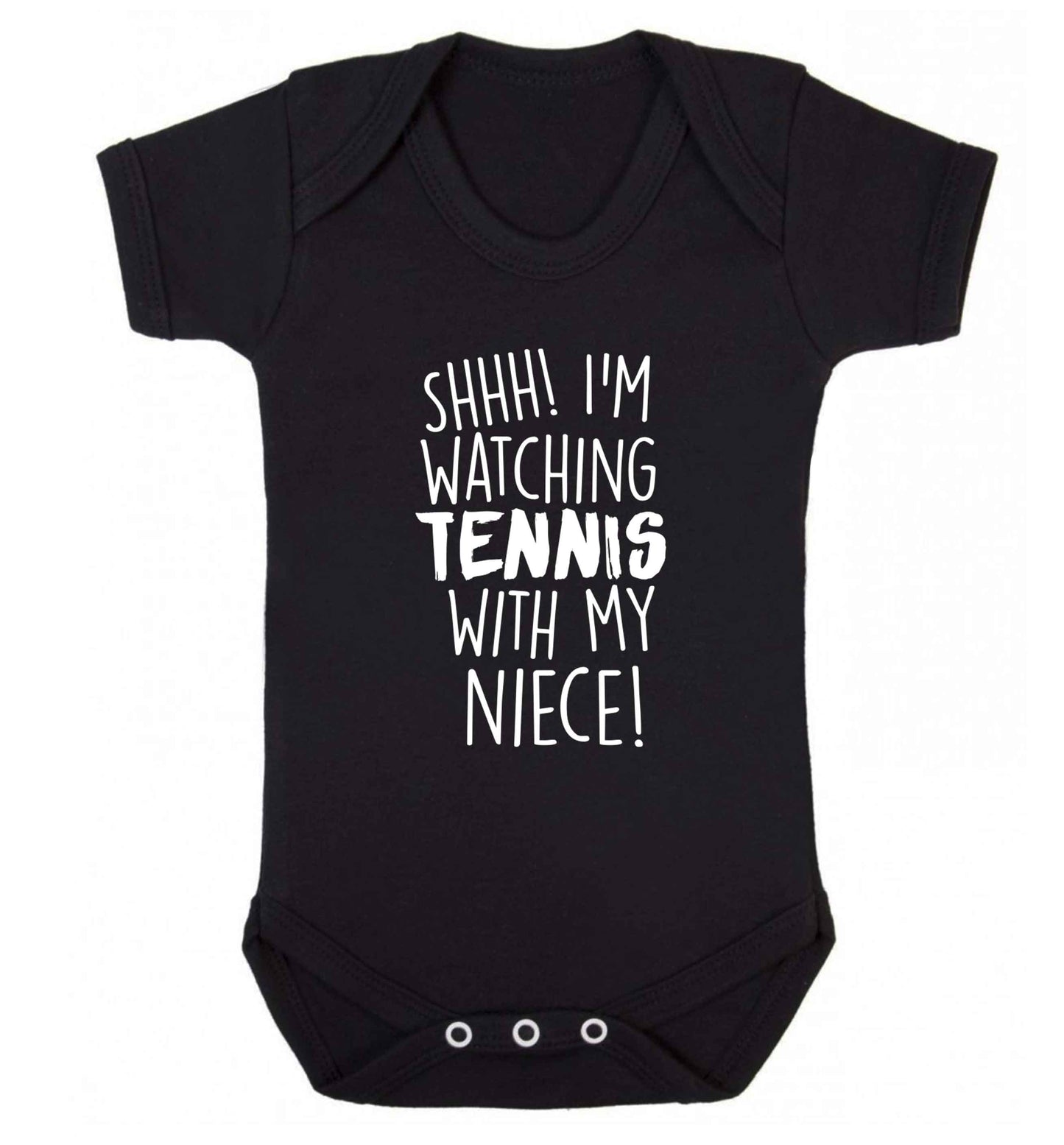 Shh! I'm watching tennis with my niece! Baby Vest black 18-24 months