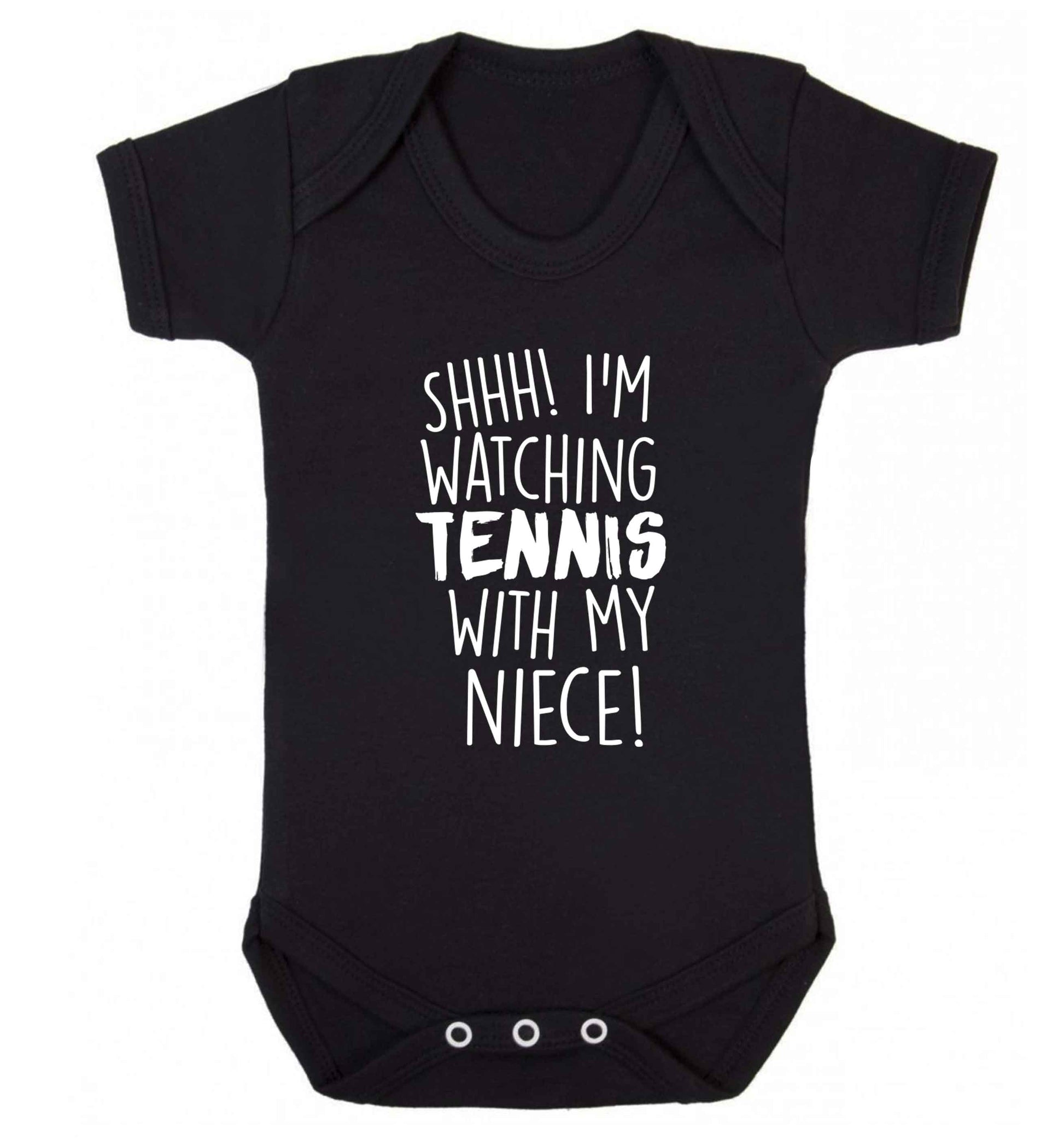 Shh! I'm watching tennis with my niece! Baby Vest black 18-24 months