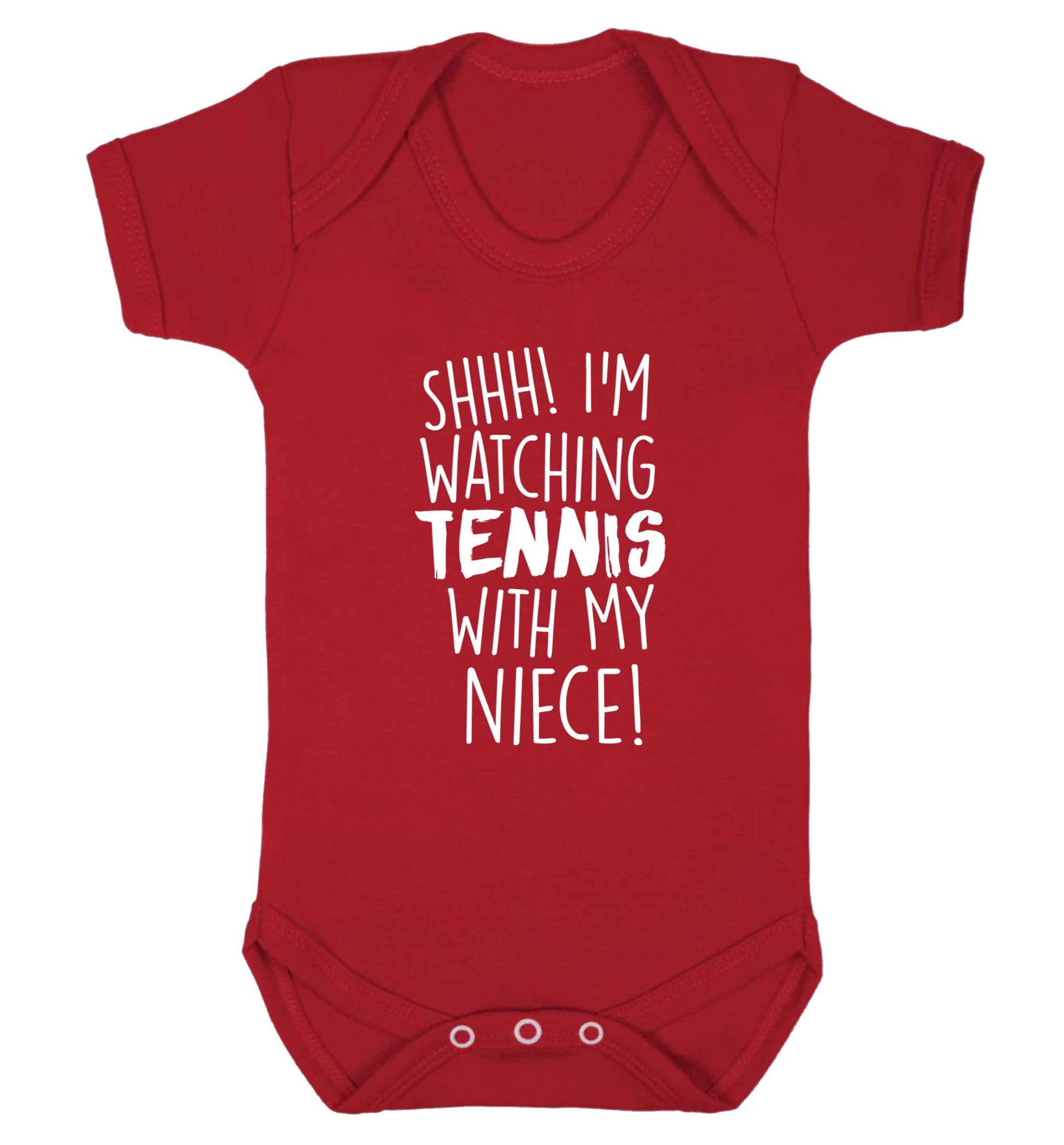 Shh! I'm watching tennis with my niece! Baby Vest red 18-24 months