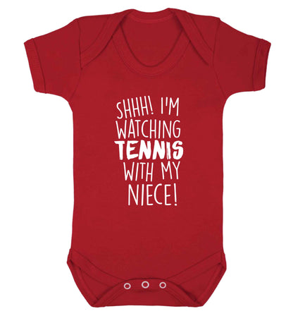 Shh! I'm watching tennis with my niece! Baby Vest red 18-24 months
