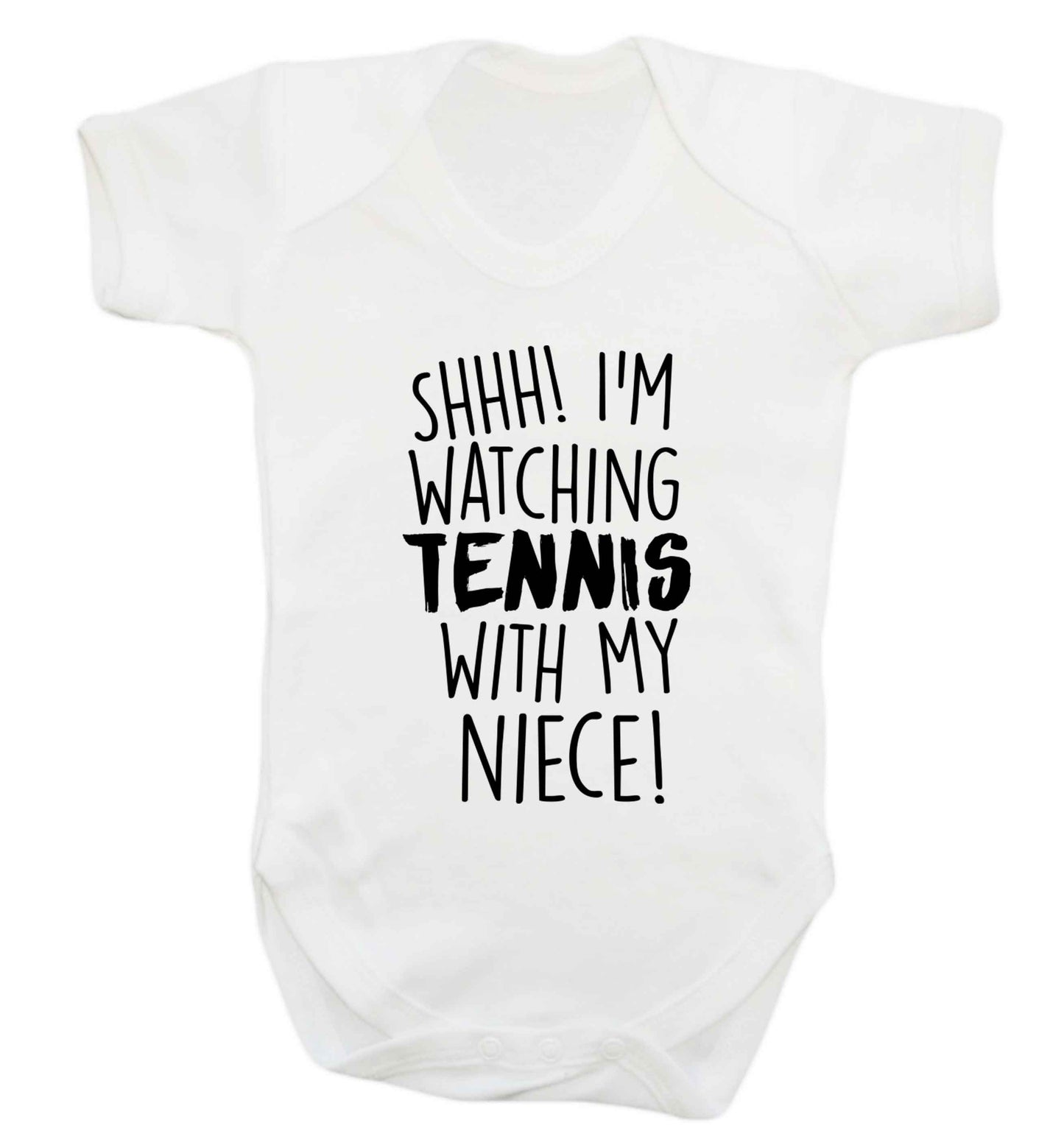 Shh! I'm watching tennis with my niece! Baby Vest white 18-24 months