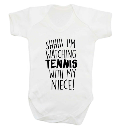Shh! I'm watching tennis with my niece! Baby Vest white 18-24 months