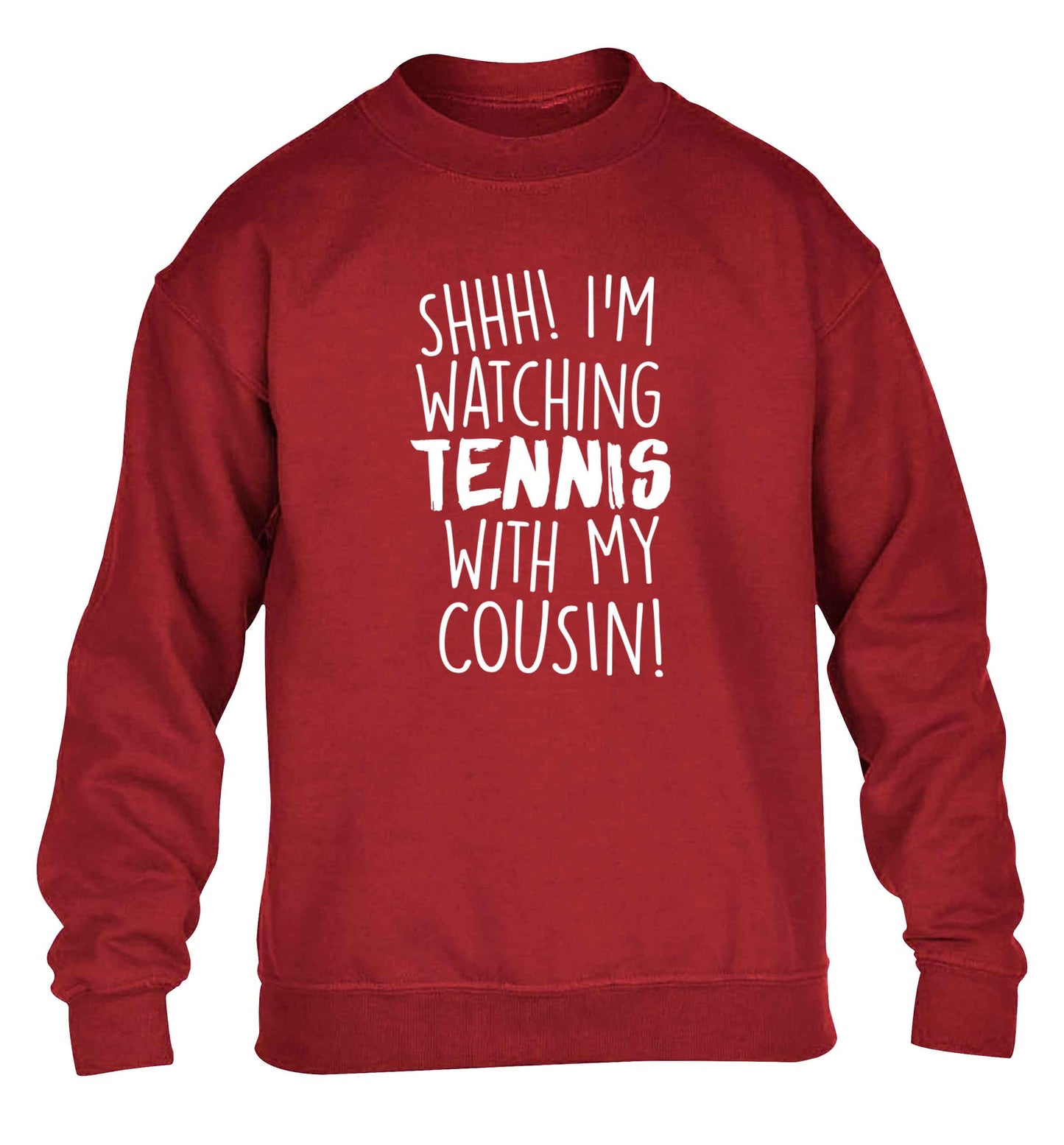 Shh! I'm watching tennis with my cousin! children's grey sweater 12-13 Years