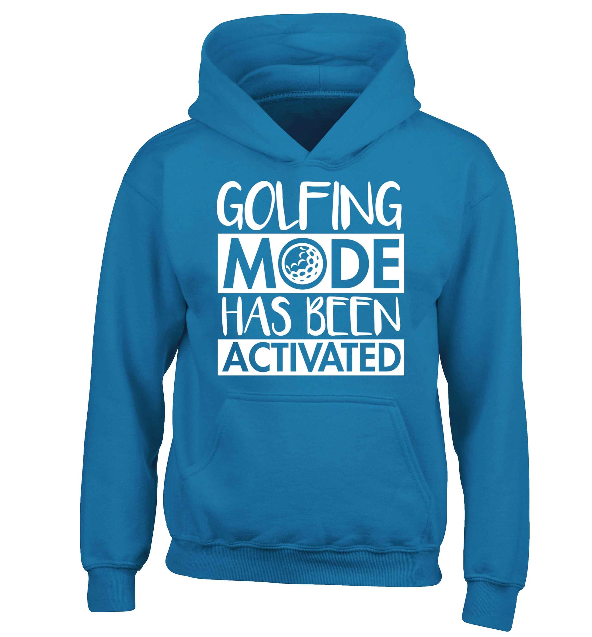Golfing mode has been activated children's blue hoodie 12-13 Years
