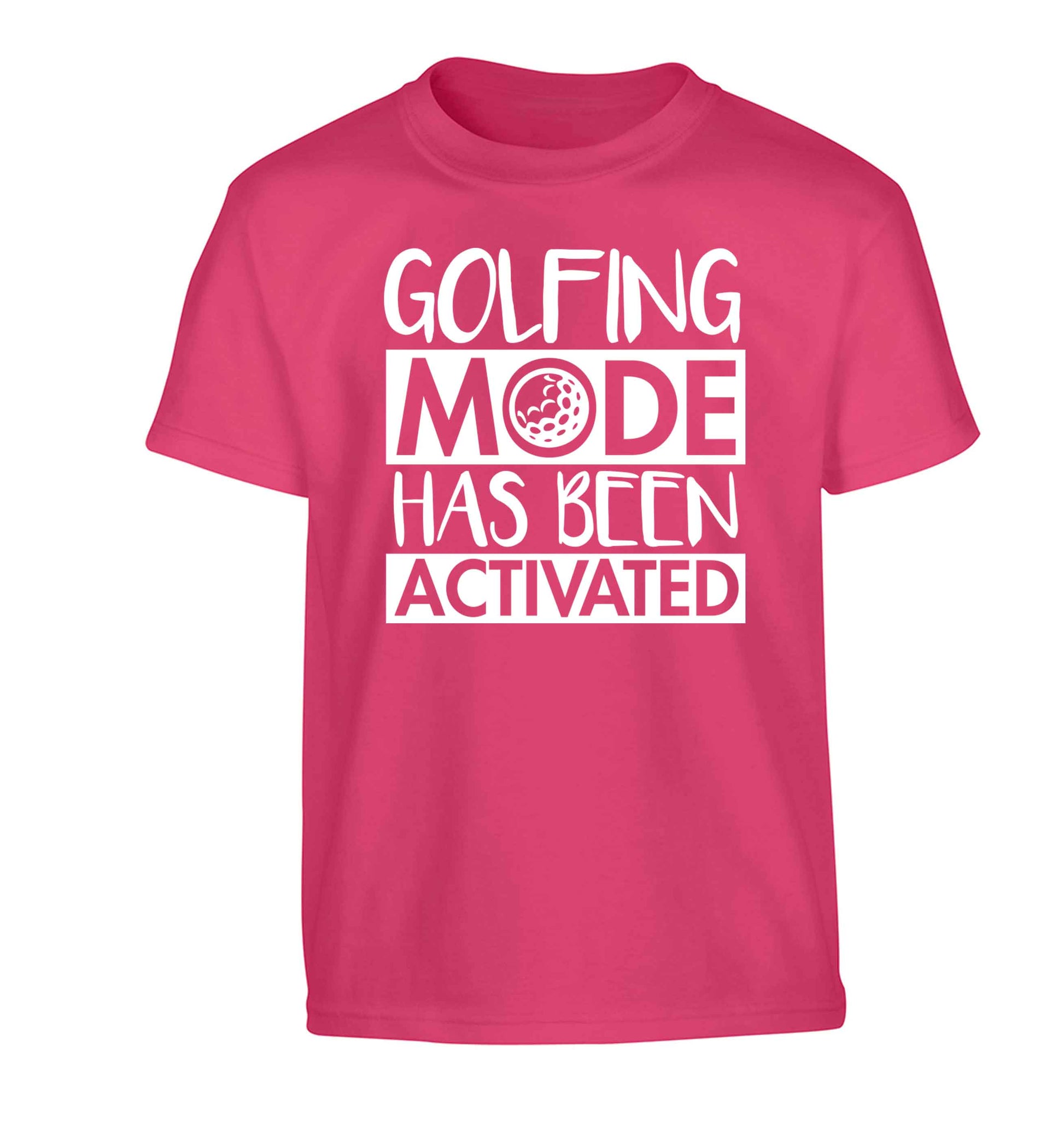 Golfing mode has been activated Children's pink Tshirt 12-13 Years