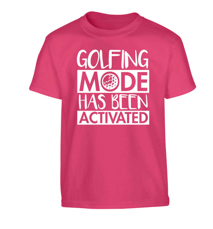 Golfing mode has been activated Children's pink Tshirt 12-13 Years