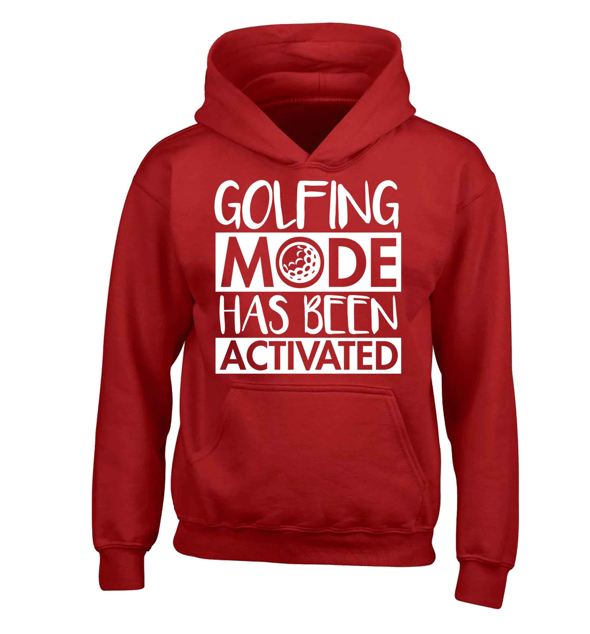 Golfing mode has been activated children's red hoodie 12-13 Years