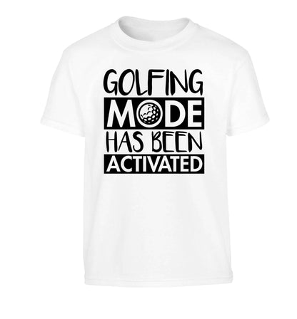 Golfing mode has been activated Children's white Tshirt 12-13 Years