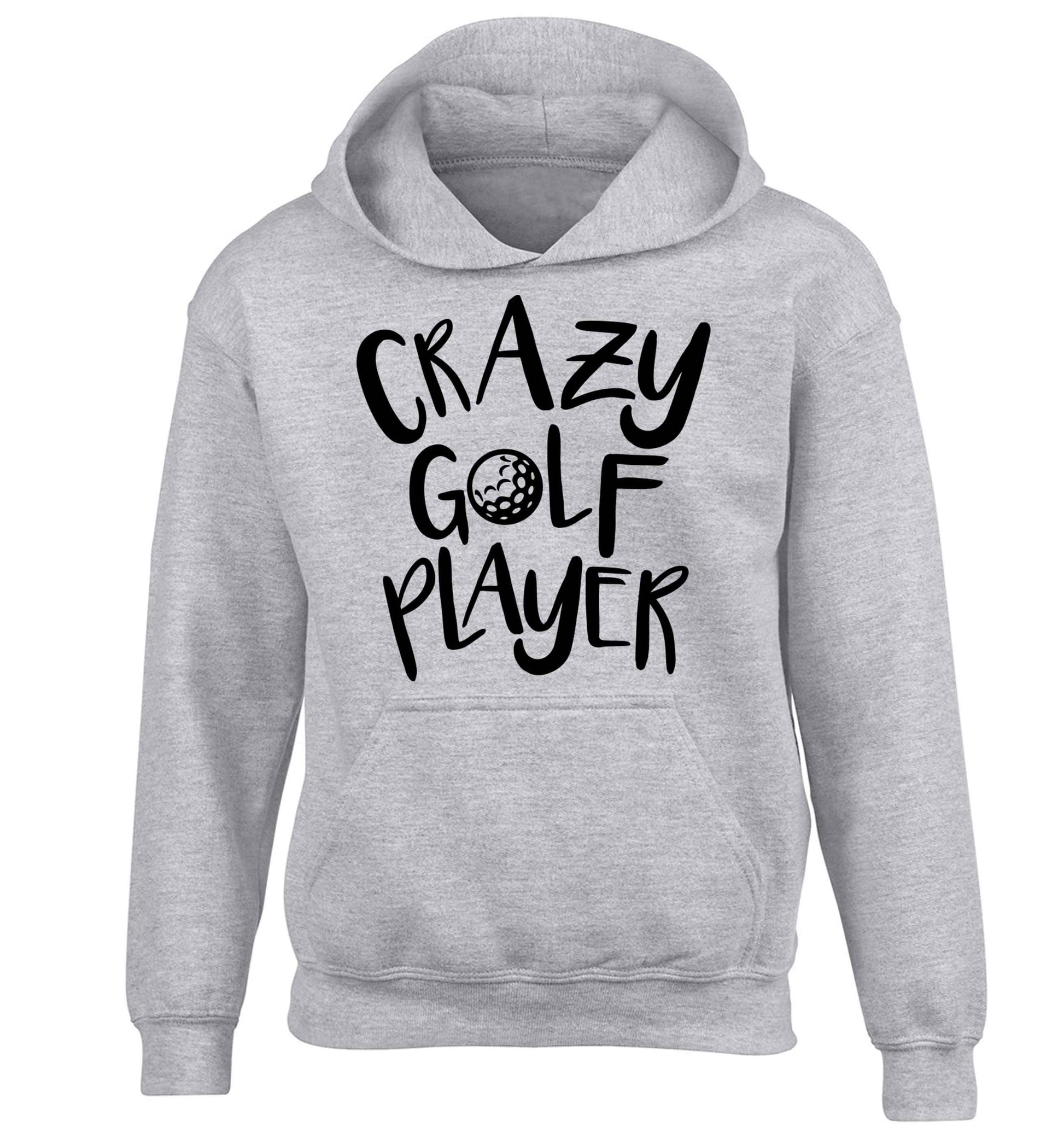 Crazy golf player children's grey hoodie 12-13 Years