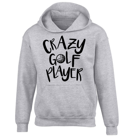 Crazy golf player children's grey hoodie 12-13 Years