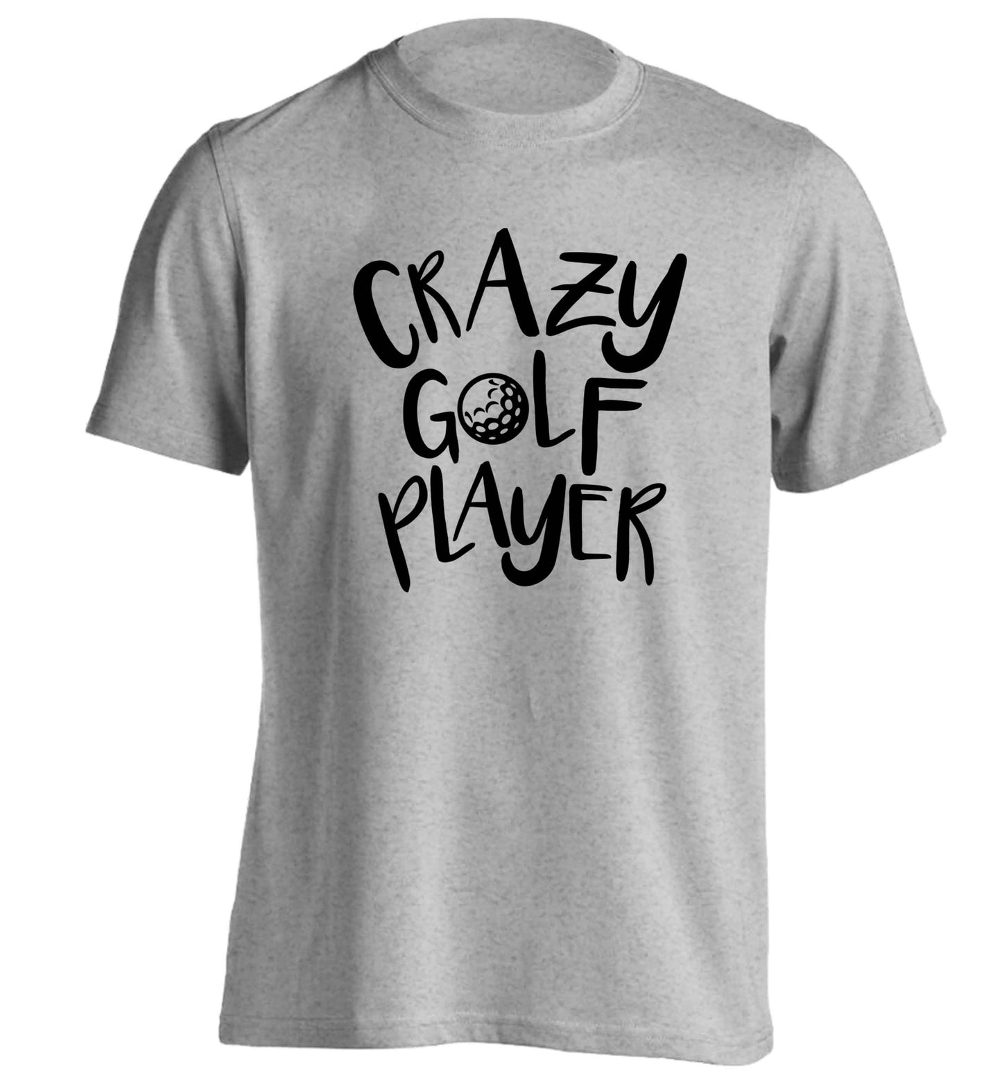 Crazy golf player adults unisex grey Tshirt 2XL