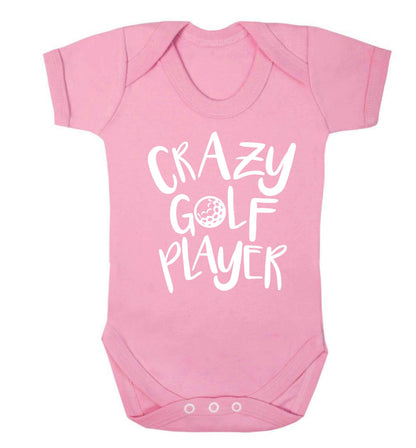 Crazy golf player Baby Vest pale pink 18-24 months