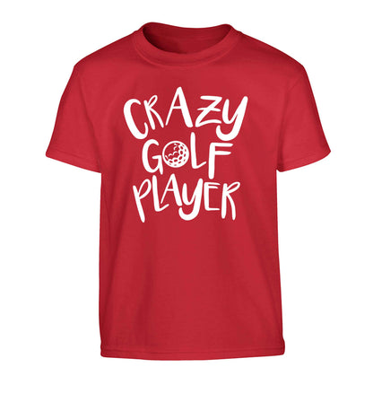Crazy golf player Children's red Tshirt 12-13 Years