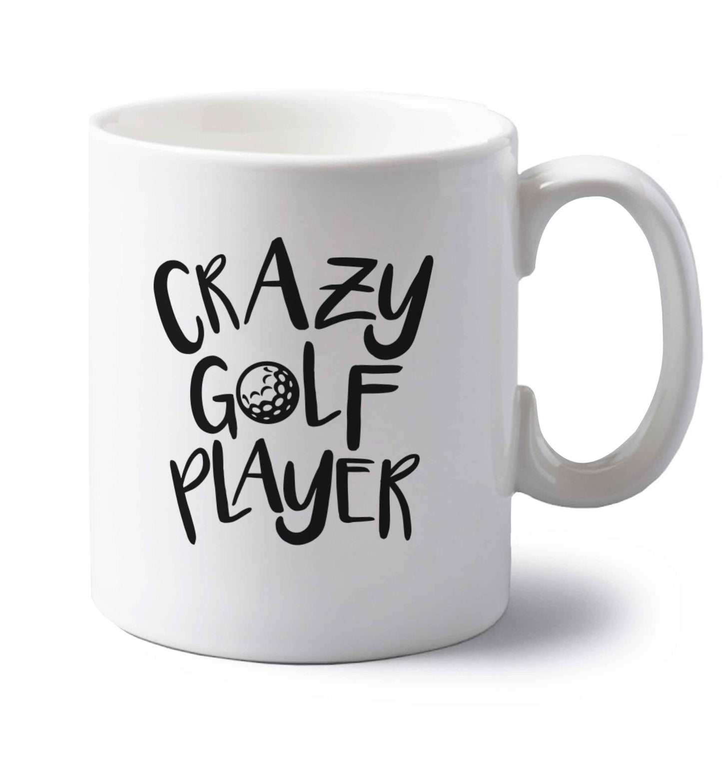 Crazy golf player left handed white ceramic mug 