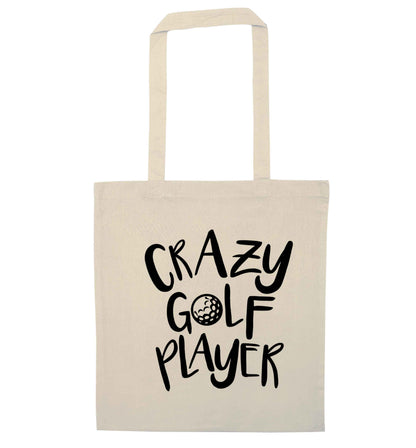 Crazy golf player natural tote bag