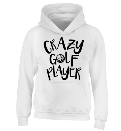 Crazy golf player children's white hoodie 12-13 Years