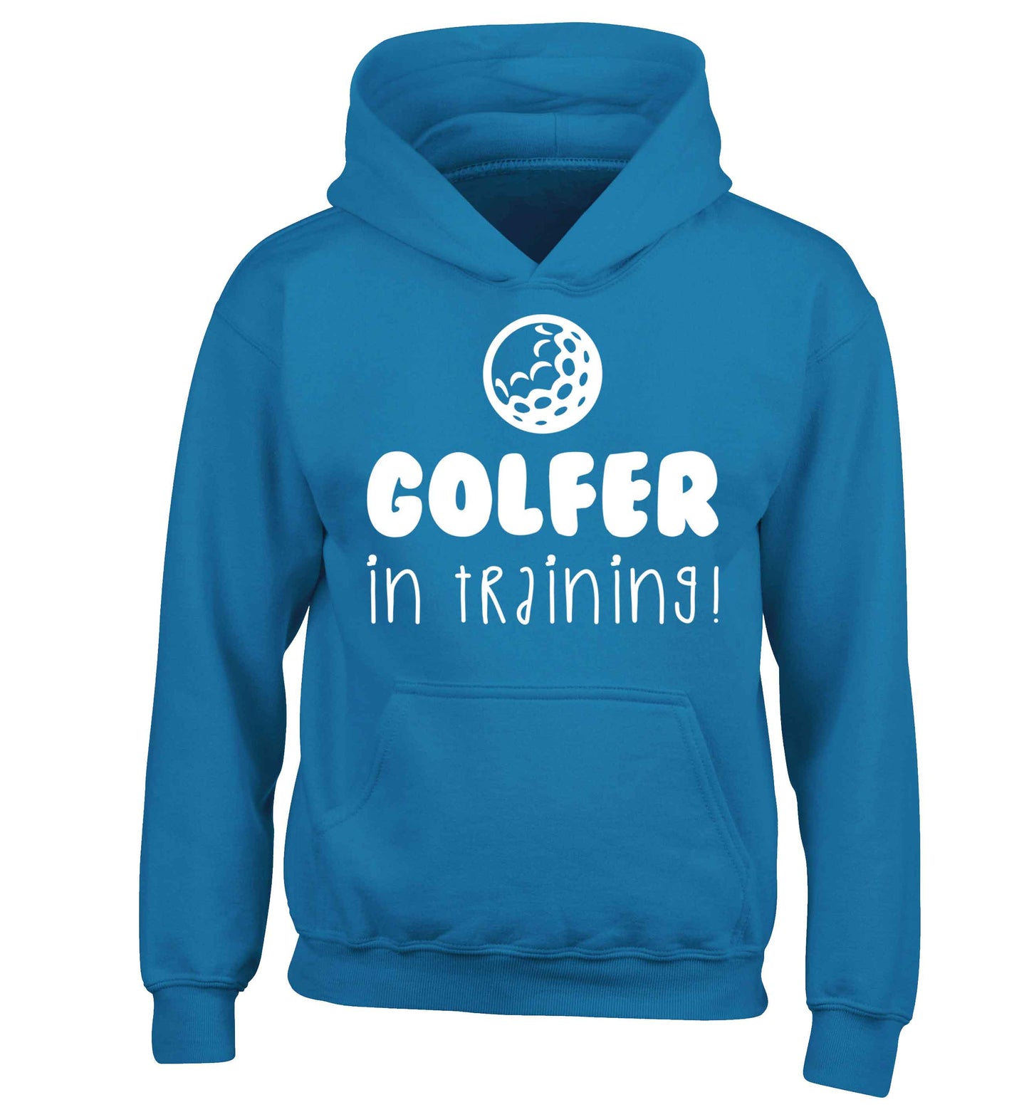 Golfer in training children's blue hoodie 12-13 Years