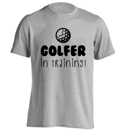 Golfer in training adults unisex grey Tshirt 2XL