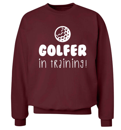 Golfer in training Adult's unisex maroon Sweater 2XL