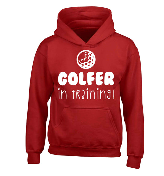 Golfer in training children's red hoodie 12-13 Years