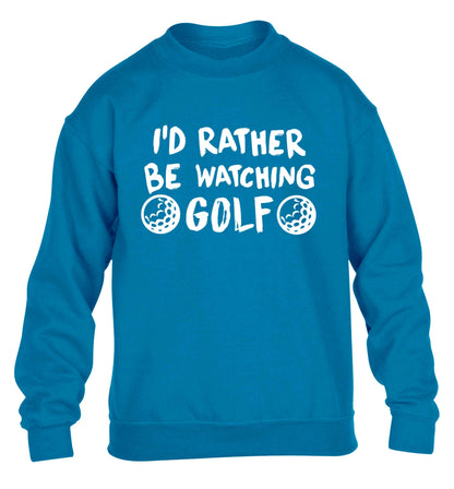 I'd rather be watching golf children's blue sweater 12-13 Years