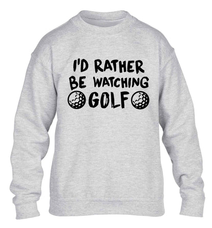 I'd rather be watching golf children's grey sweater 12-13 Years