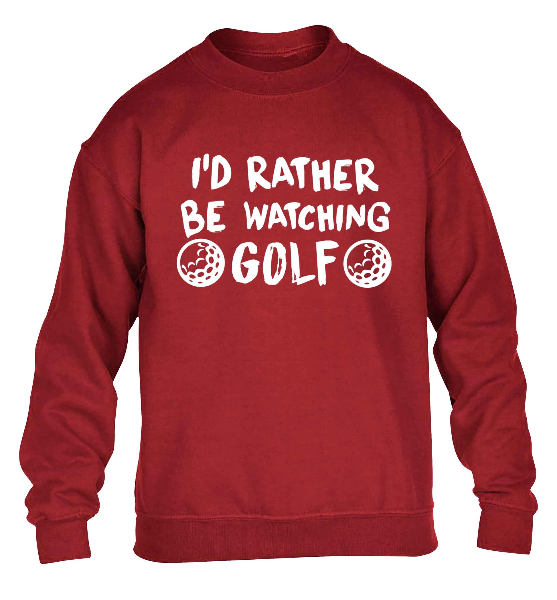 I'd rather be watching golf children's grey sweater 12-13 Years