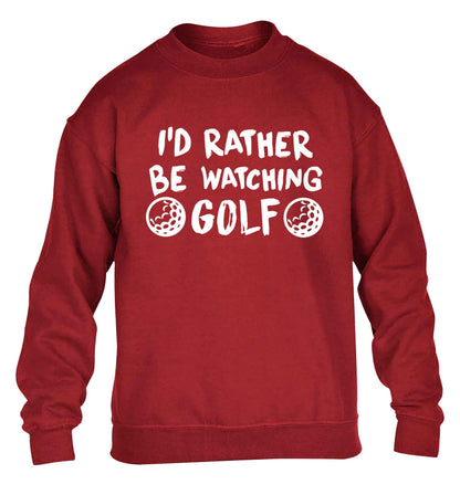 I'd rather be watching golf children's grey sweater 12-13 Years