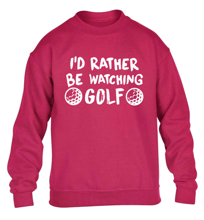 I'd rather be watching golf children's pink sweater 12-13 Years