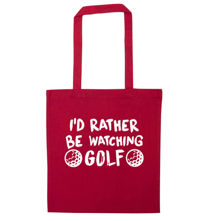 I'd rather be watching golf red tote bag