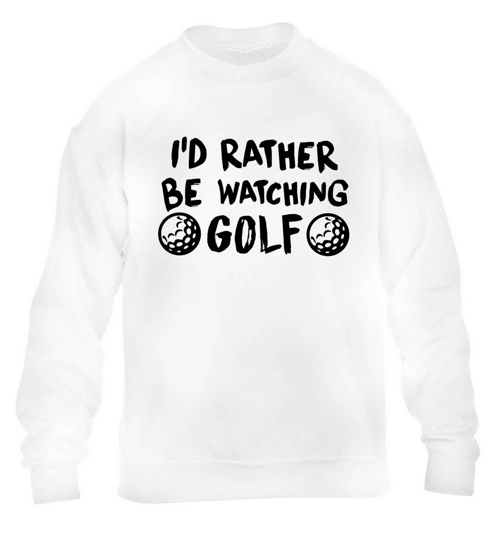 I'd rather be watching golf children's white sweater 12-13 Years