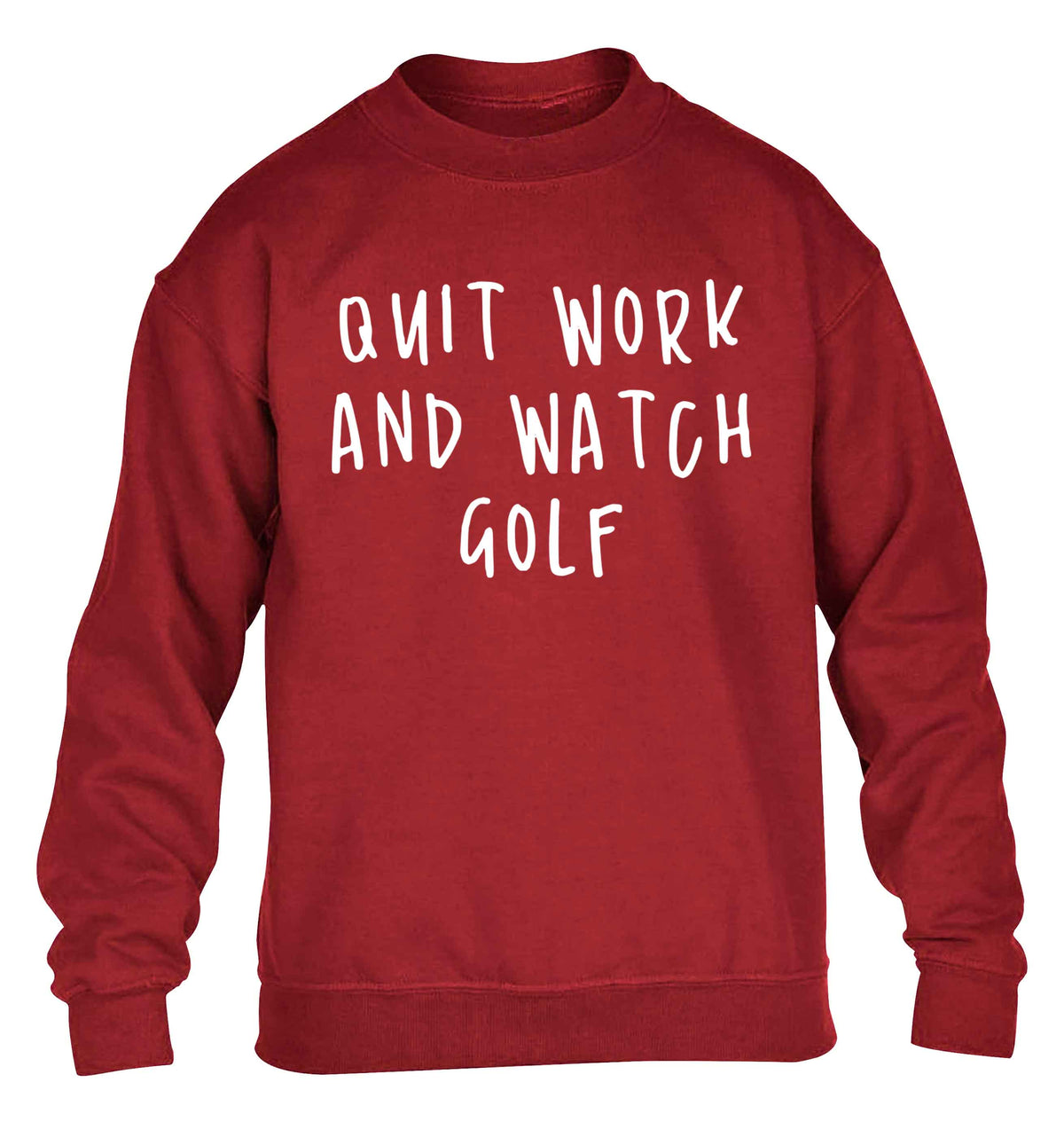 Quit work and watch golf children's grey sweater 12-13 Years