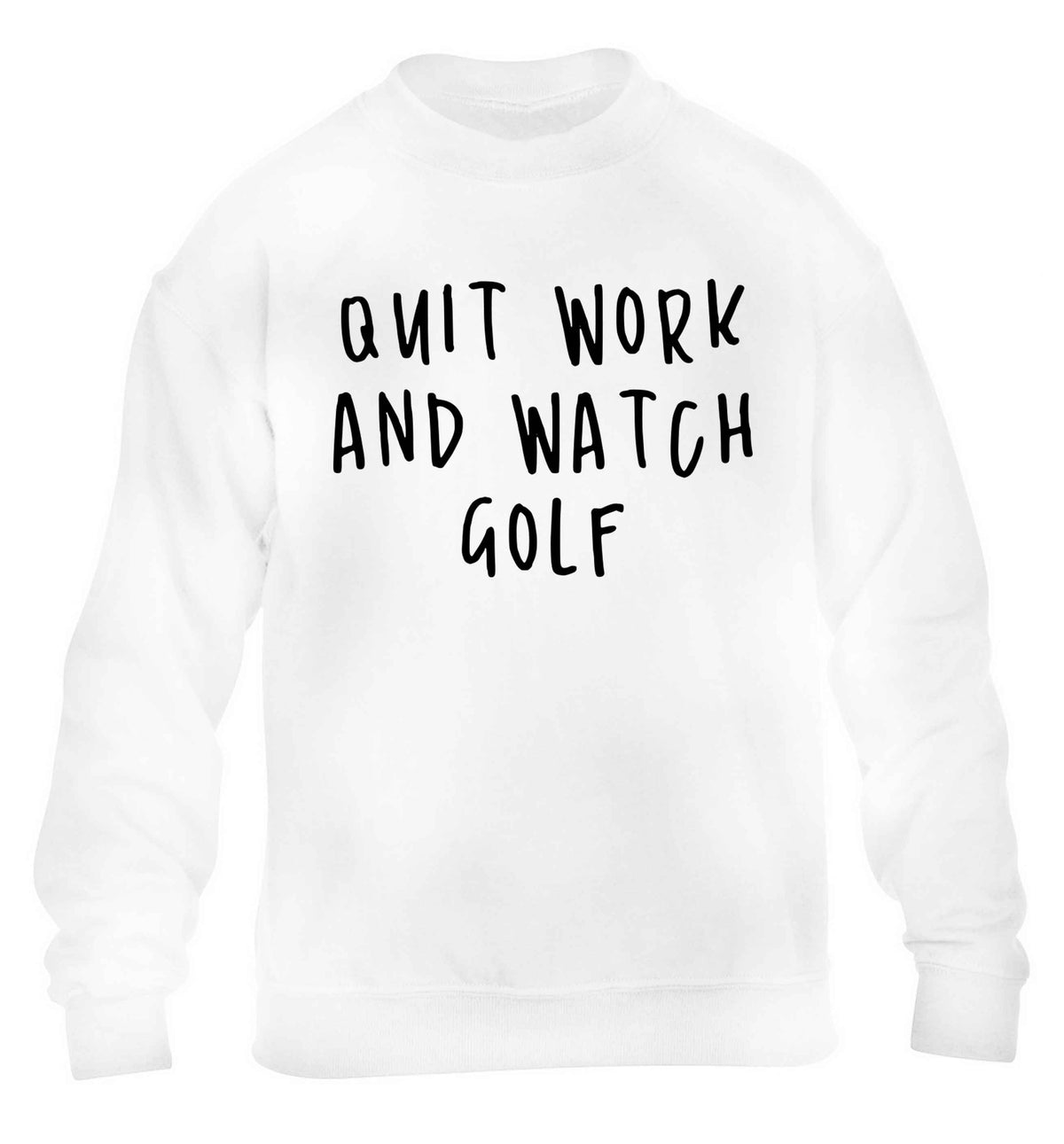 Quit work and watch golf children's white sweater 12-13 Years