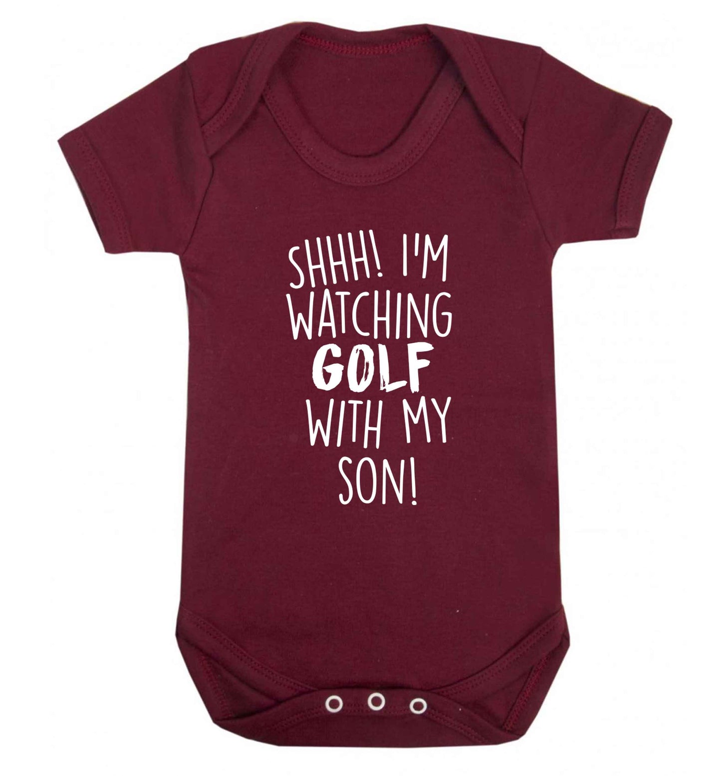 Shh I'm watching golf with my son Baby Vest maroon 18-24 months
