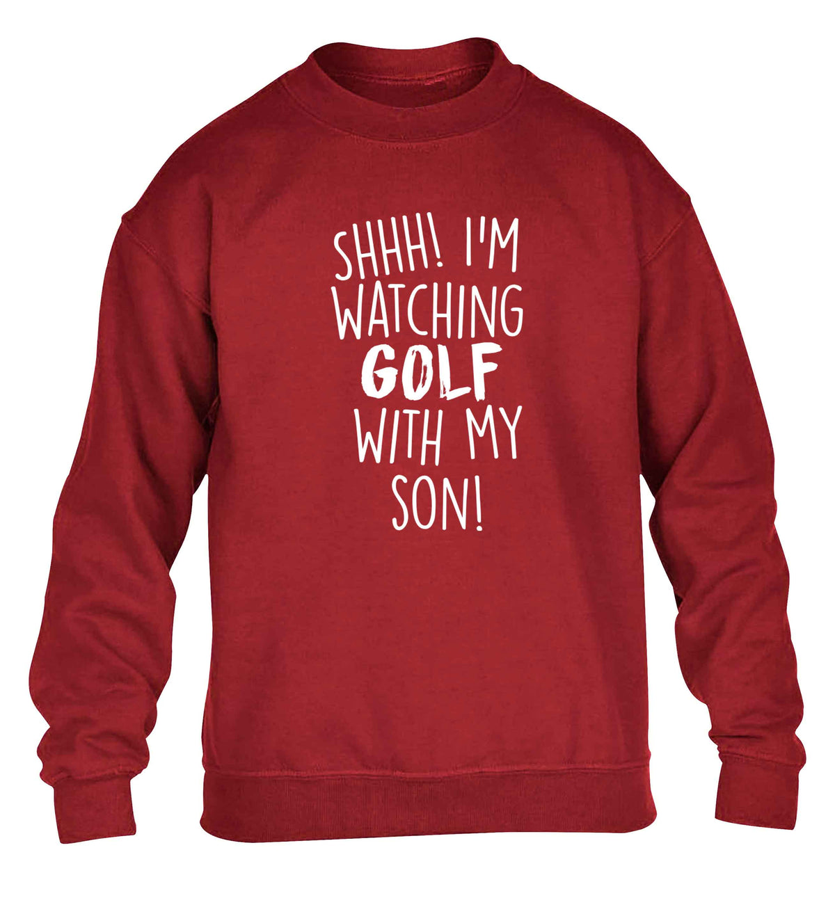 Shh I'm watching golf with my son children's grey sweater 12-13 Years