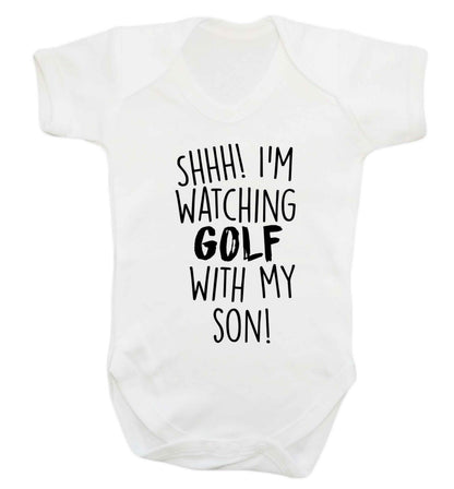 Shh I'm watching golf with my son Baby Vest white 18-24 months
