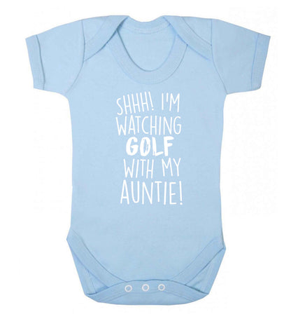 Shh I'm watching golf with my auntie Baby Vest pale blue 18-24 months