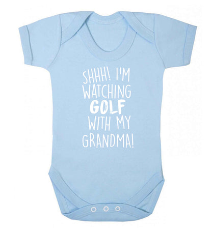 Shh I'm watching golf with my grandma Baby Vest pale blue 18-24 months