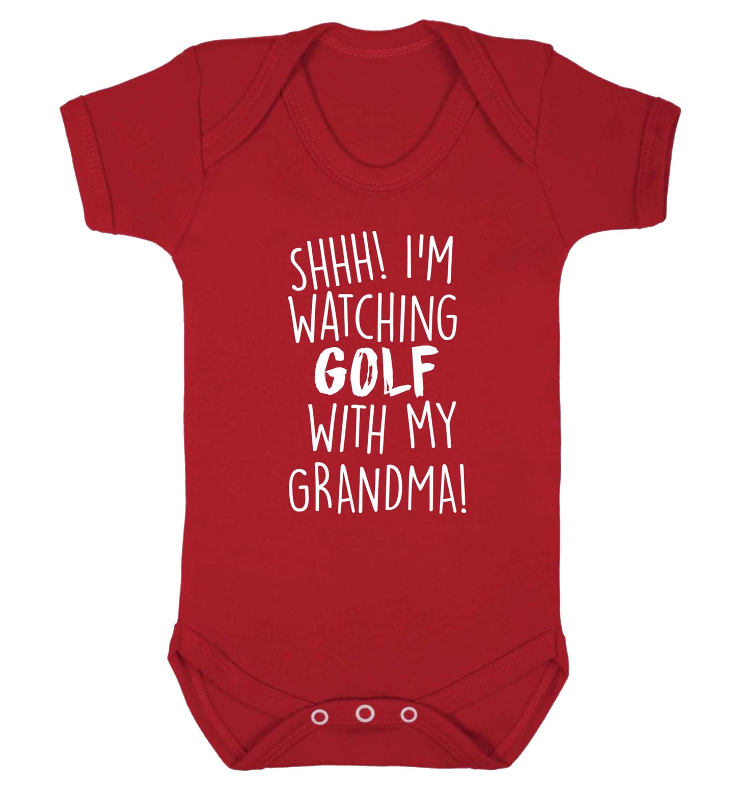 Shh I'm watching golf with my grandma Baby Vest red 18-24 months