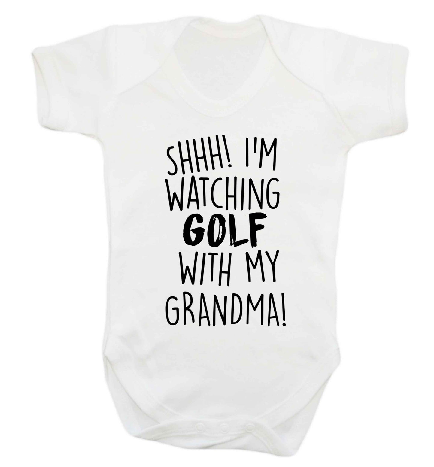 Shh I'm watching golf with my grandma Baby Vest white 18-24 months