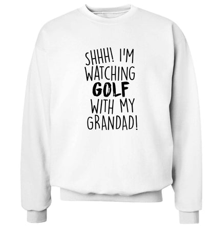 Shh I'm watching golf with my grandad Adult's unisex white Sweater 2XL