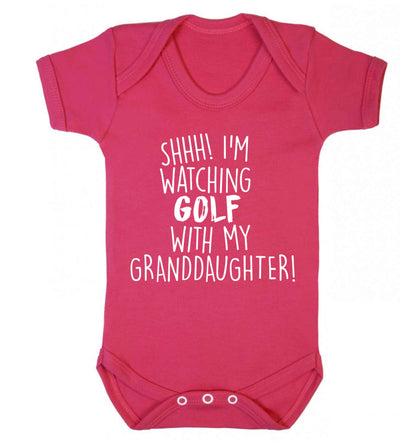 Shh I'm watching golf with my granddaughter Baby Vest dark pink 18-24 months
